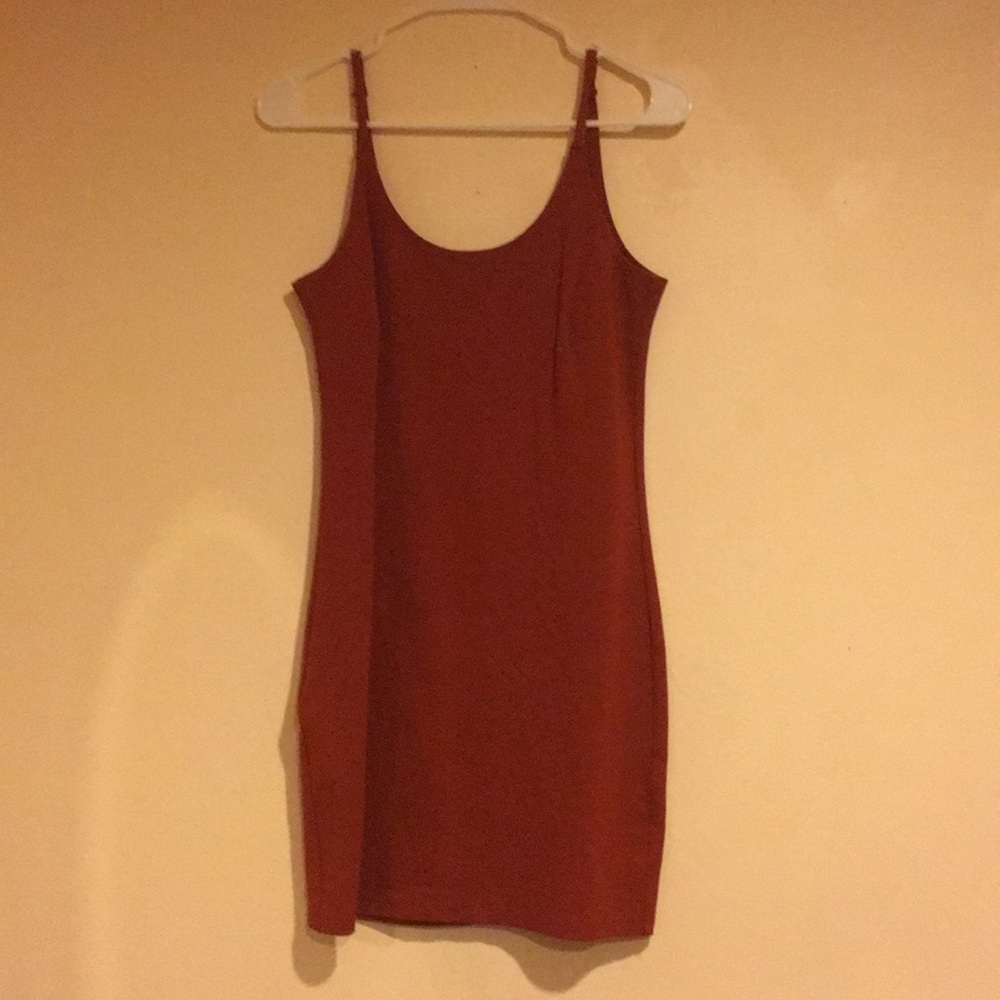 Burnt orange mini dress